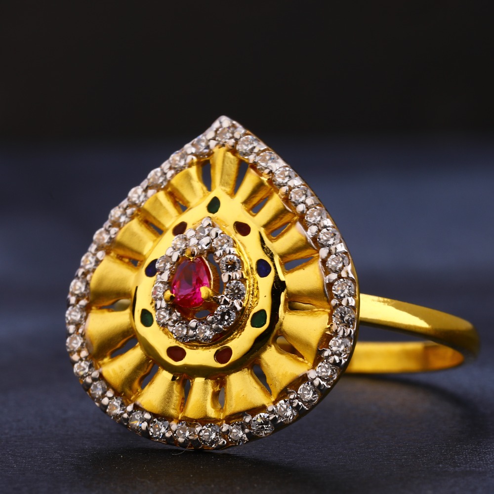 22KT Gold CZ Hallmark Ladies  Ring LR410