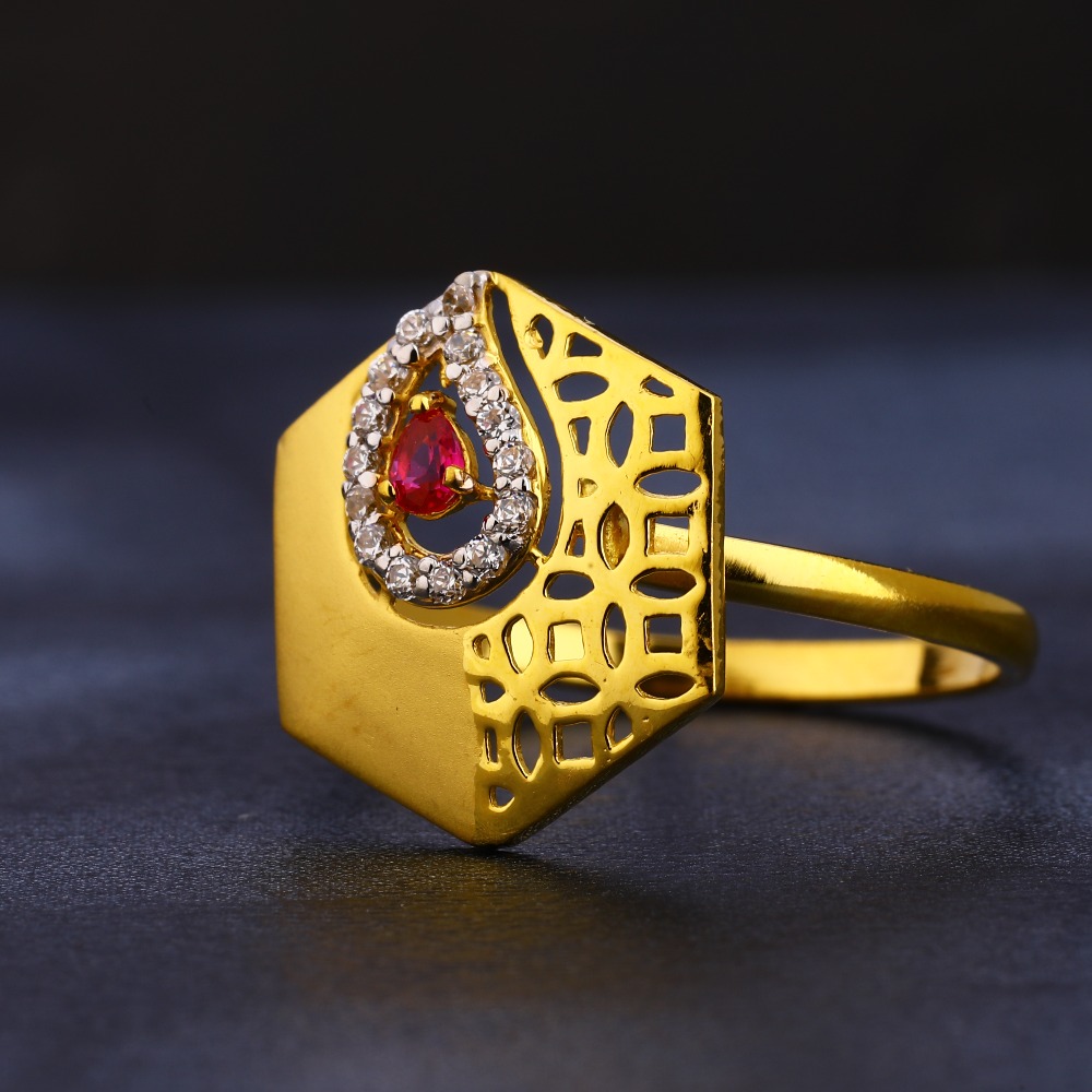22KT Gold  CZ  Fancy  Ladies  Ring LR407