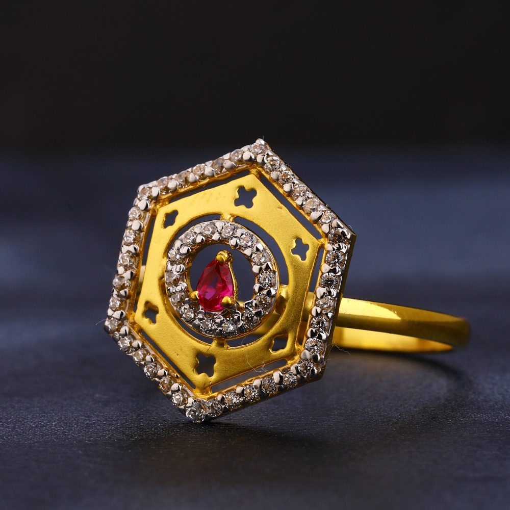 22KT Gold  CZ Designer  Ladies  Ring LR403
