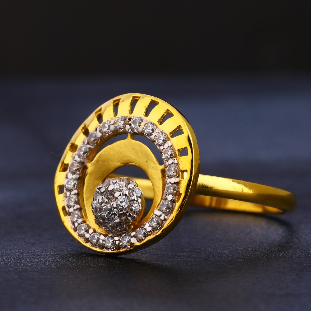 22KT Gold  CZ Classic Ladies  Ring LR402