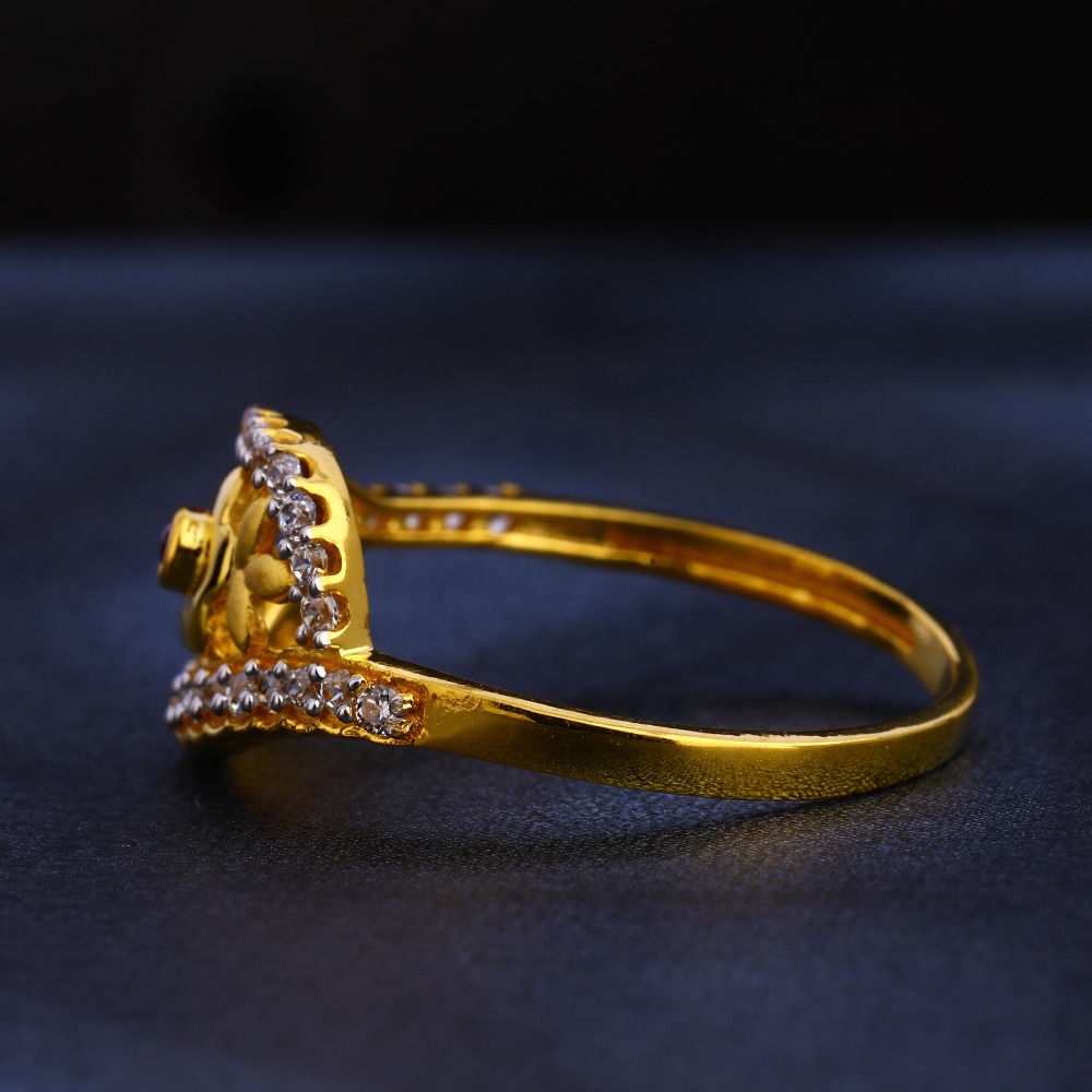916 Gold CZ Hallmark Delicate Women's Ring LR396 - Image 2