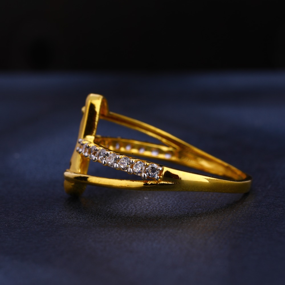 916 Gold CZ Stylish Women's Ring LR385 - Image 2