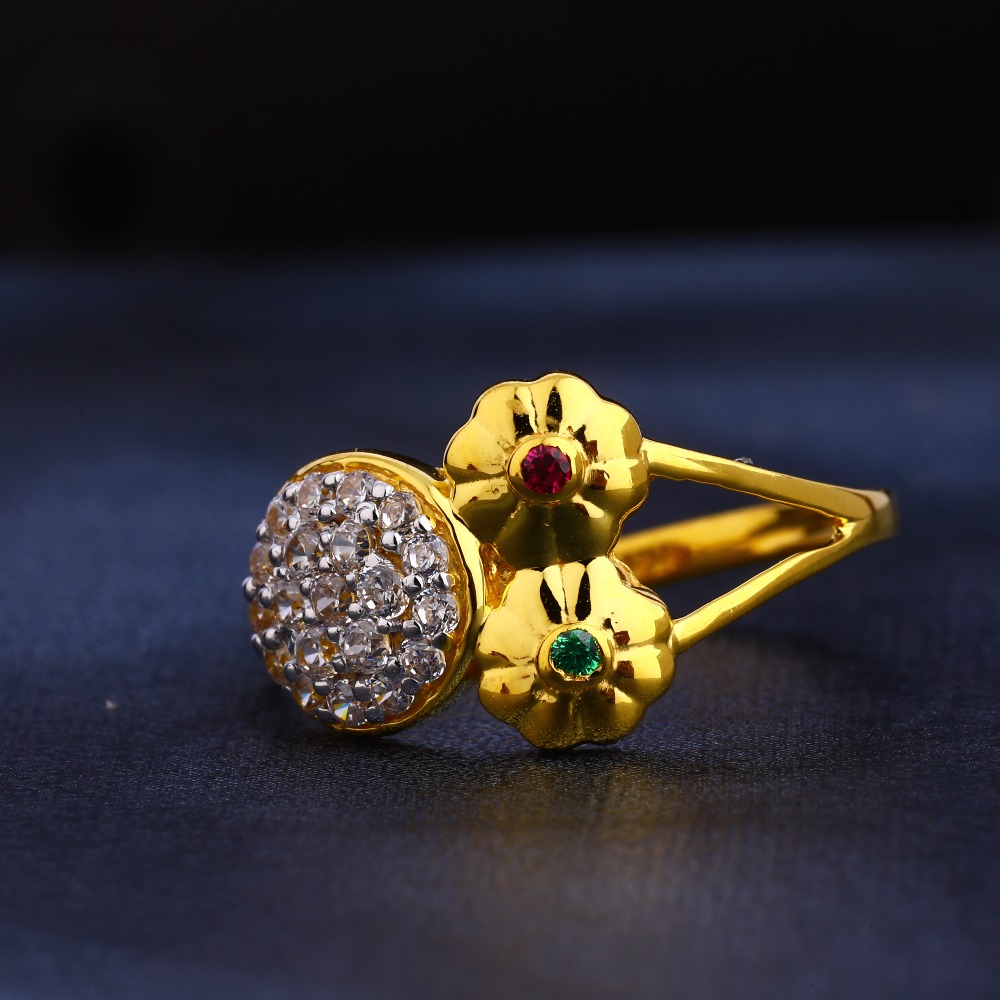 916 Gold  CZ  Classic Women's  Ring LR379