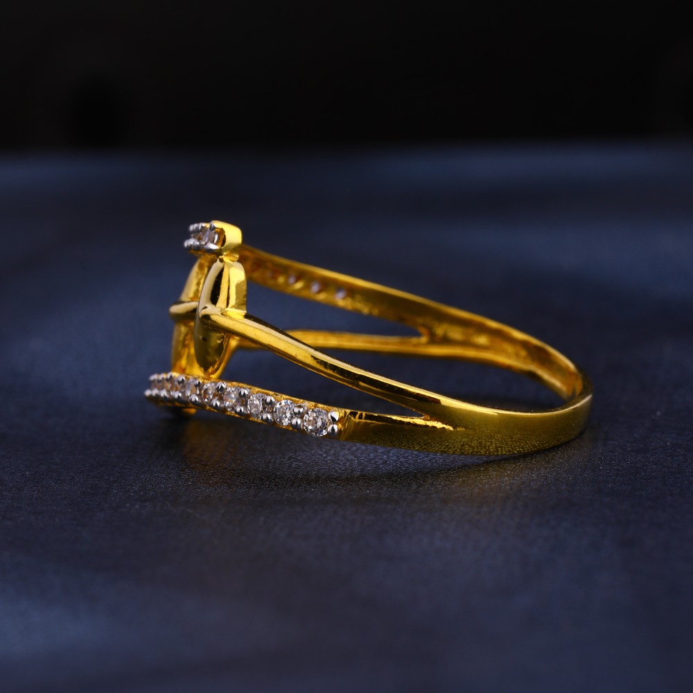 916 Gold CZ Delicate Ladies Ring LR367 - Image 2
