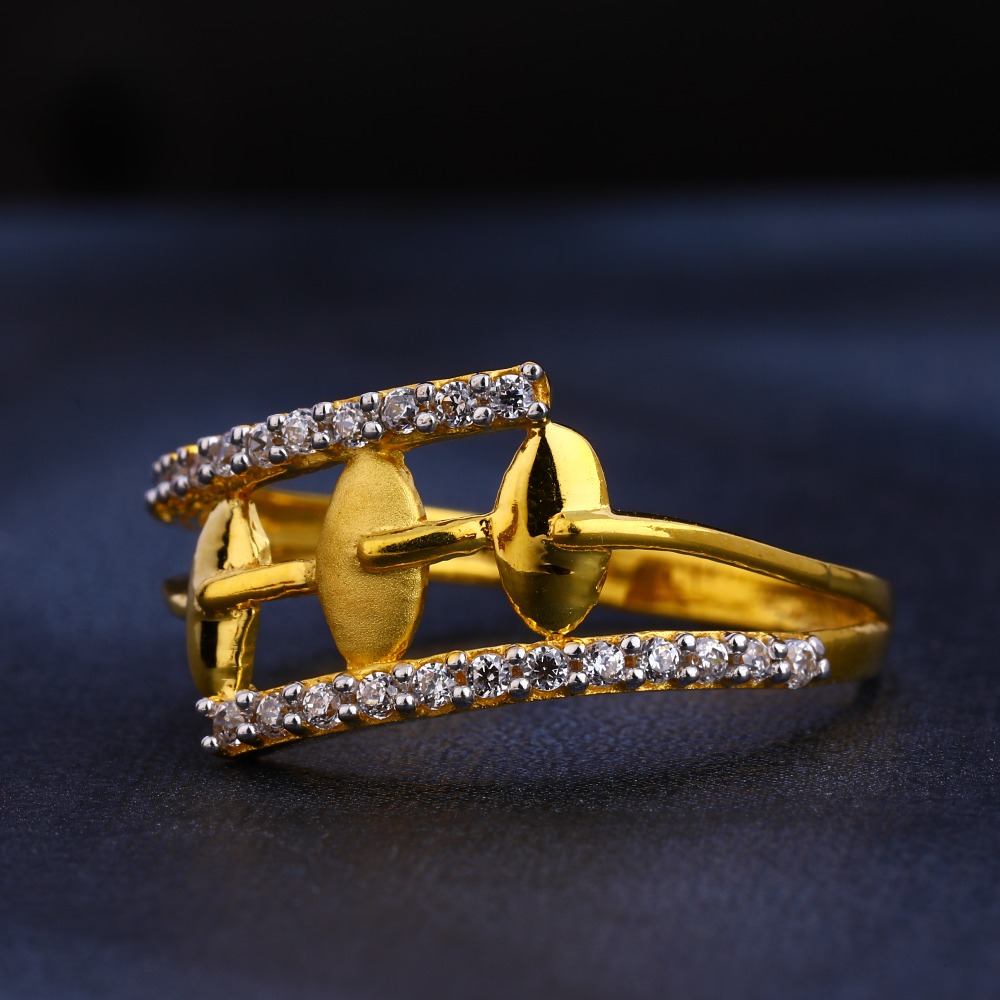 916 Gold  CZ Delicate Ladies Ring LR367