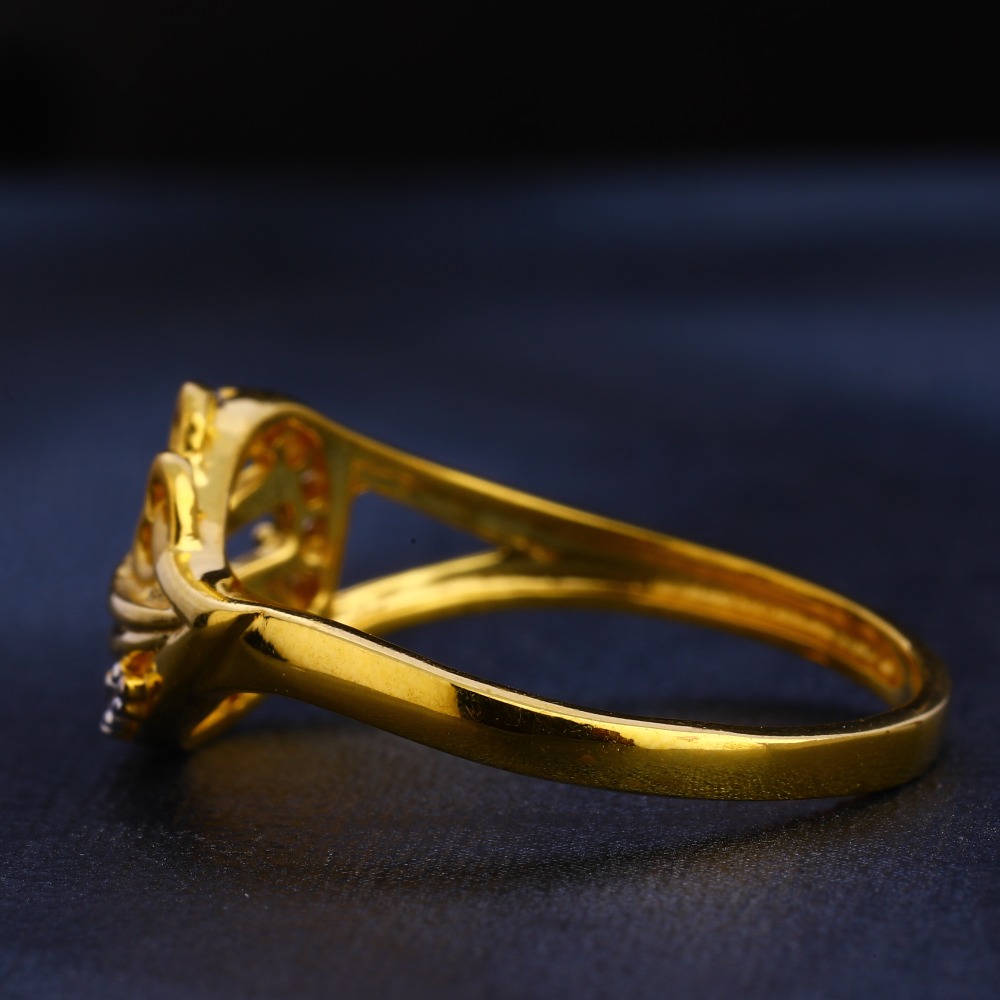 916 Gold CZ Designer Ladies Ring LR365 - Image 2