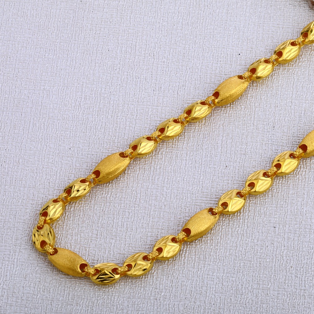 22KT Gold Gents Designer Choco Chain MCH396 - Image 2