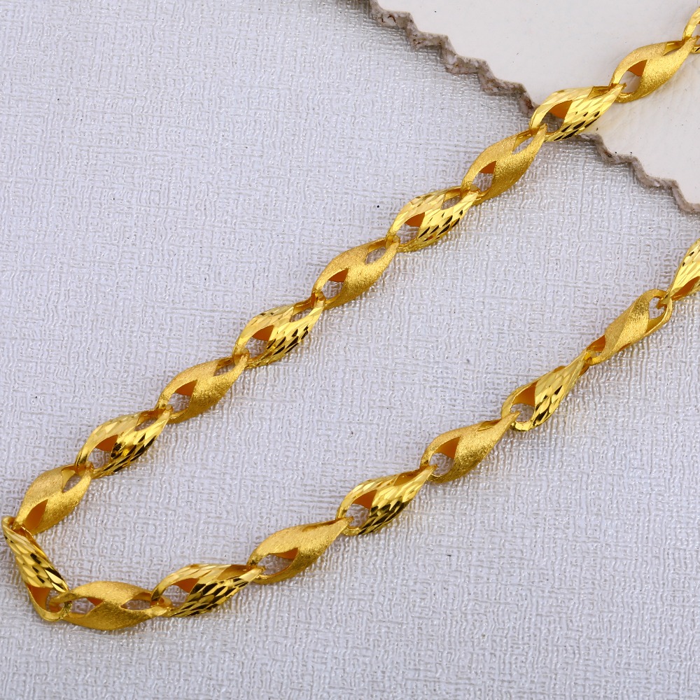 916 Gold Men's Hallmark Fancy Choco Chain MCH392 - Image 2