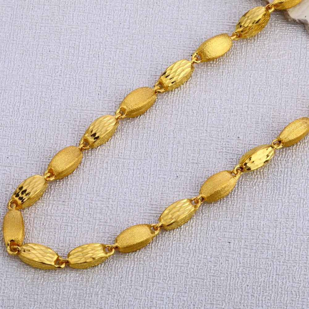 916 gold men's hallmark delicate choco chain mCH390 - Image 2