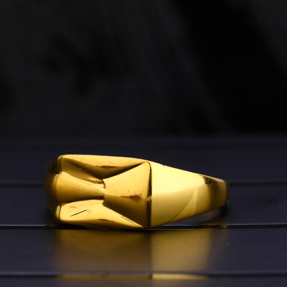22Ct Men's Plain Hallmark Designer Gold  Ring MPR136