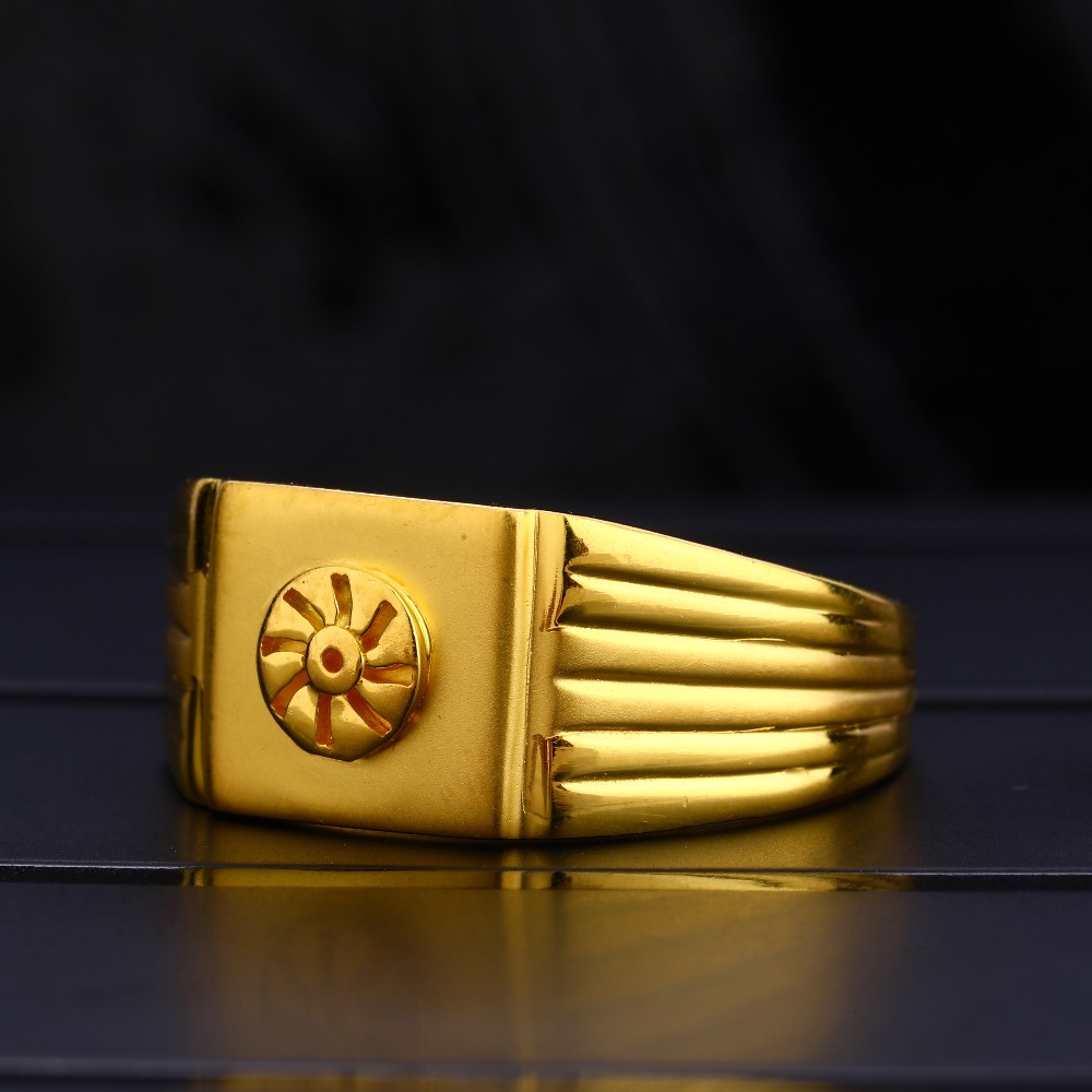 22Ct Men's Plain Fancy Gold  Ring MPR130