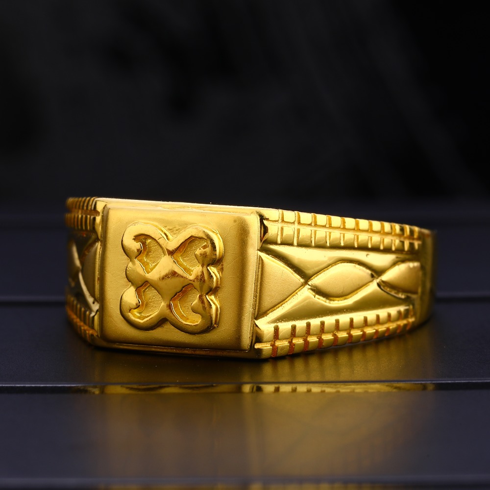 22KT Men's Plain Hallmark Delicate Gold  Ring MPR120