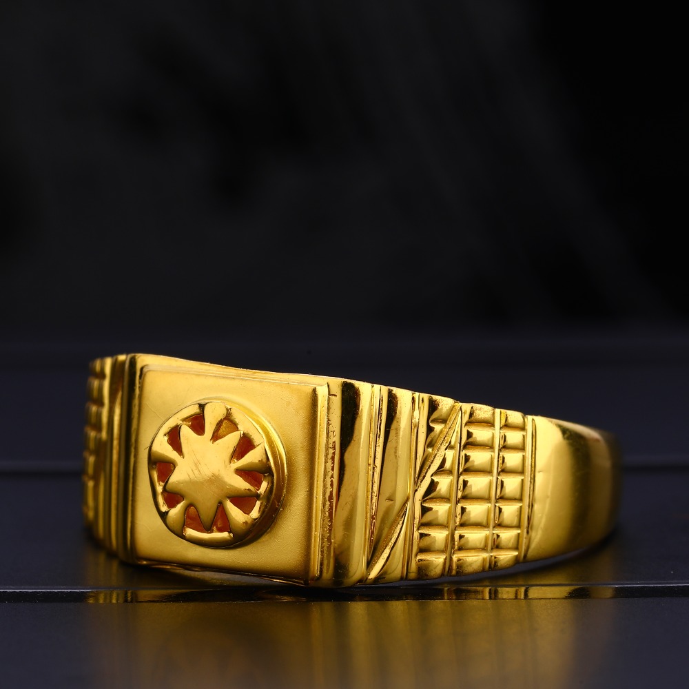 22KT Men's Plain Hallmark Classic Gold  Ring MPR118