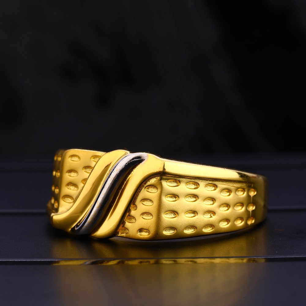 22KT Men's Plain Fancy Gold  Ring MPR114