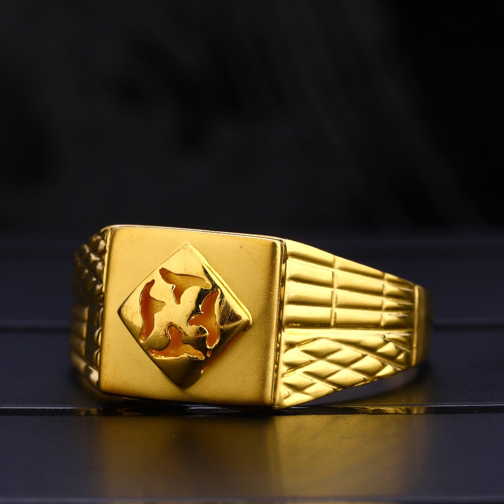 22KT Men's Plain Gold  Ring MPR109