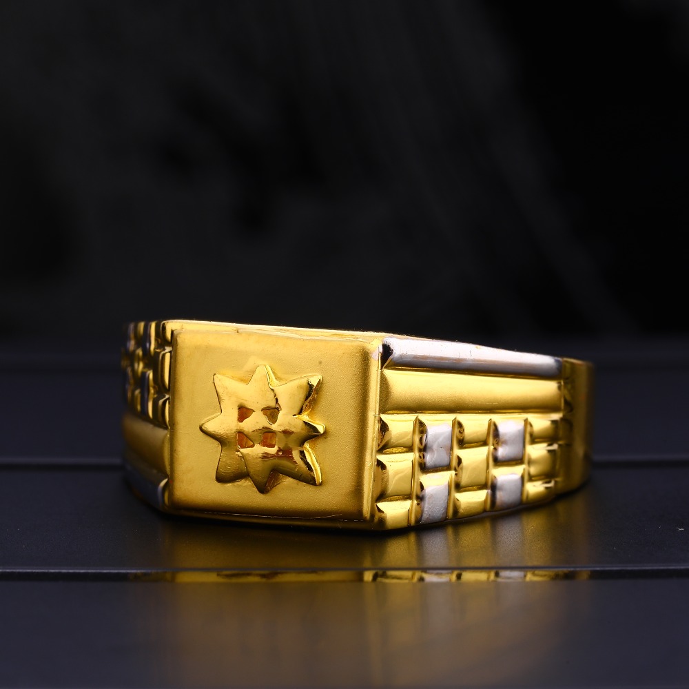 916 Gold Men's Hallmark Delicate Plain Ring MPR106