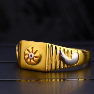 916 Gold Men's Stylish Plain Ring MPR102