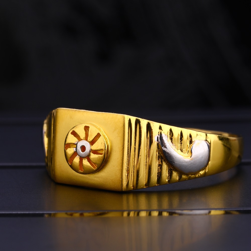 916 Gold Men's Stylish Plain Ring MPR102