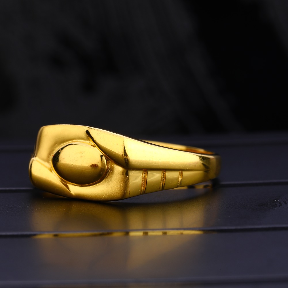 916 Gold Men's Gorgeous Plain Ring MPR101