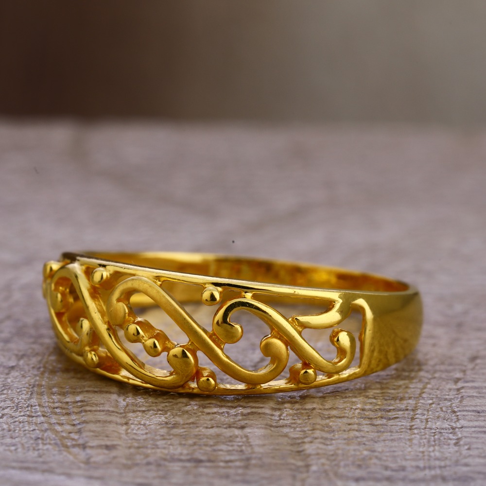 750 Gold Women's Designer Plain Ladies LPR488