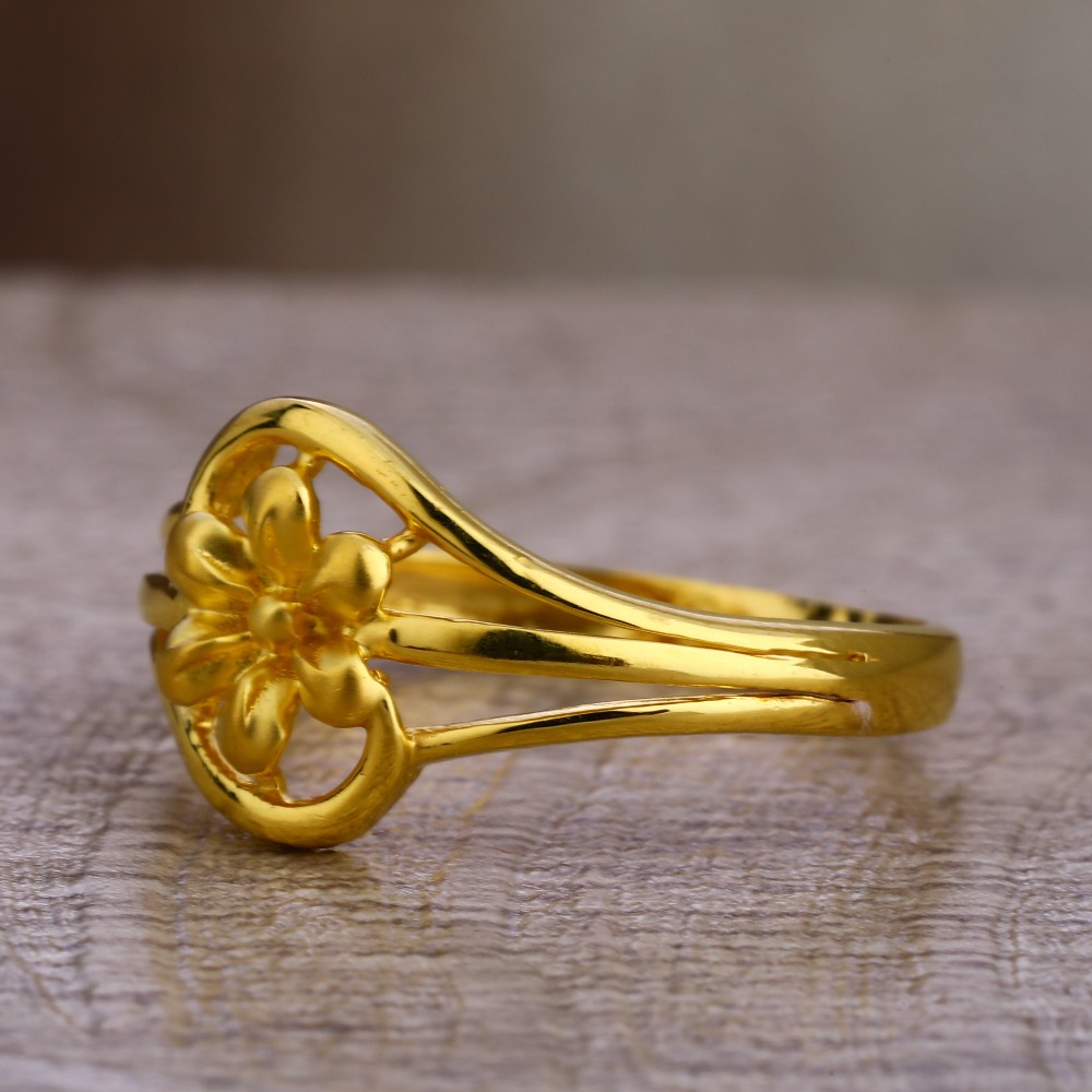 750 Gold Hallmark Stylish  Plain Ladies LPR485