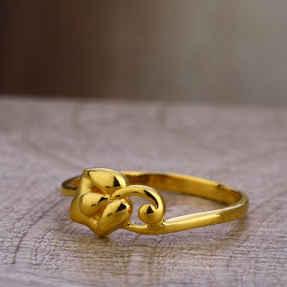 750 Plain Gold Women's Stylish Hallmark Ring LPR476