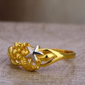 750 plain gold women's gorgeous hallmark ring lpr474