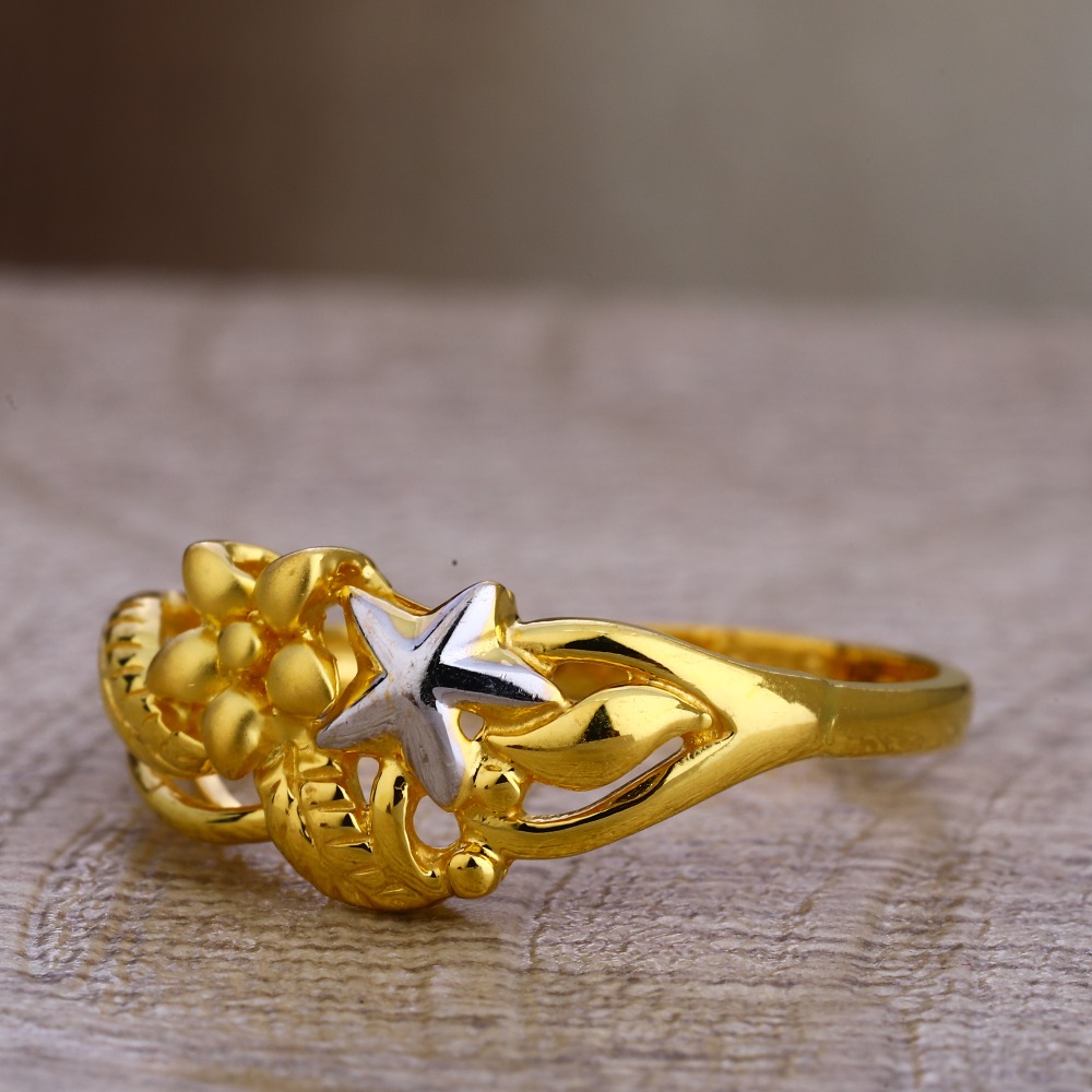 750 plain gold women's gorgeous hallmark ring lpr474