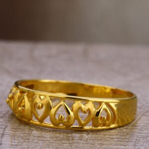 750 Plain Gold Women's Hallmark Ring LPR467