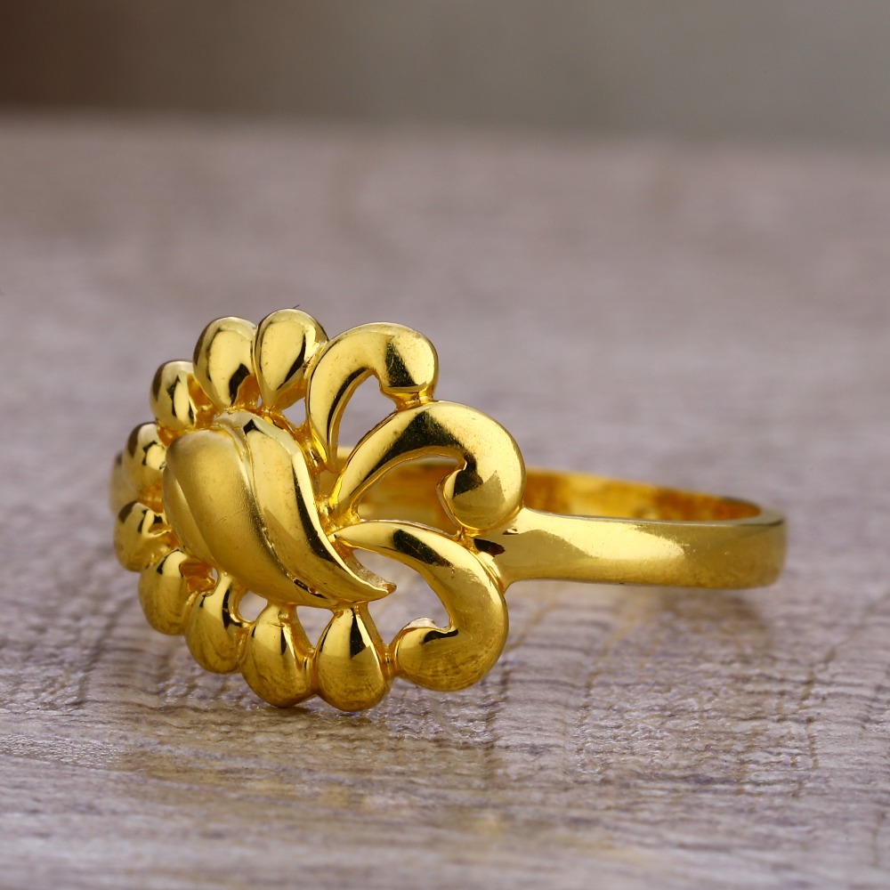 22CT Gold Ladies Delicate Plain Ring LPR437