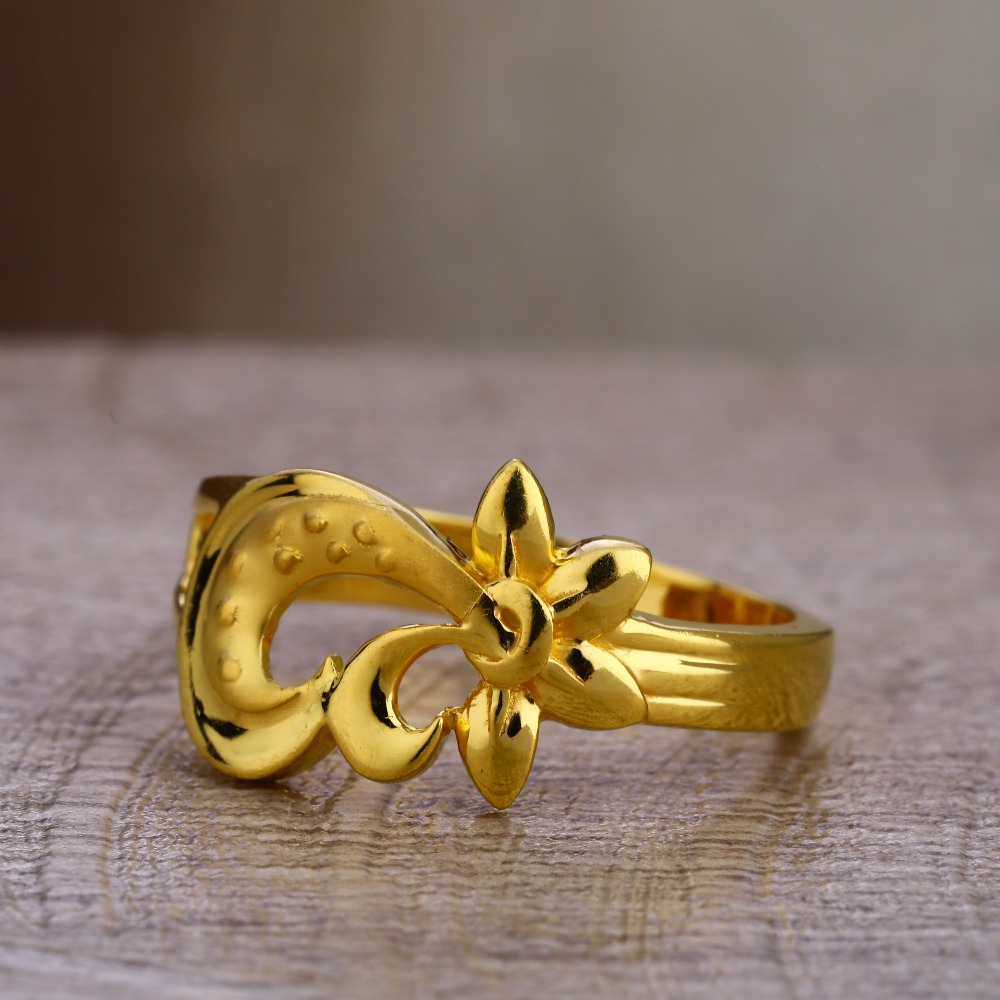 22kt Gold Women's Stylish Hallmark Plain Ring LPR433