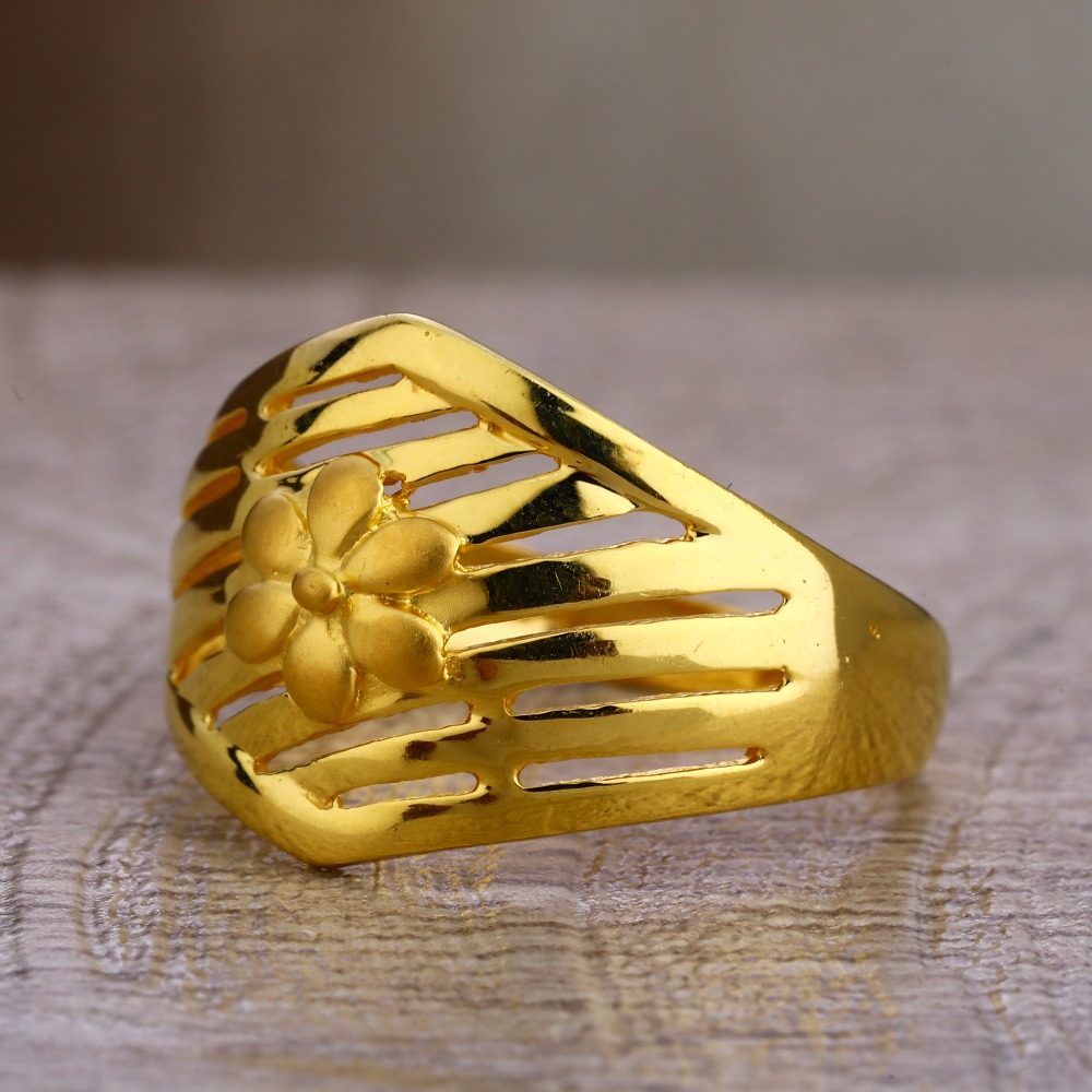22kt Gold Women's Delicate Hallmark Plain Ring LPR429