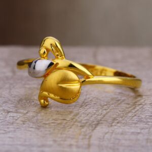 22KT Gold Hallmark Delicate Plain Ladies Ring LPR414