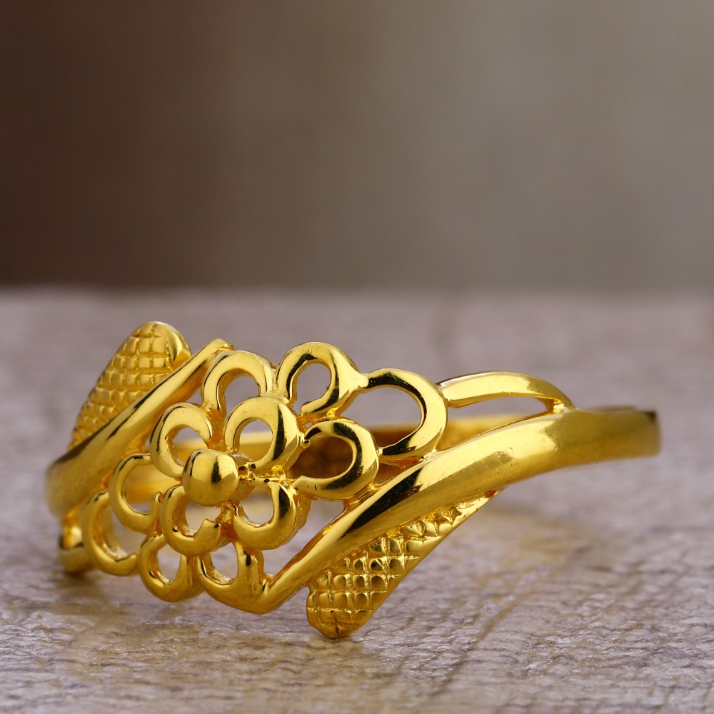 22KT Gold Hallmark Classic Plain Ladies Ring LPR412