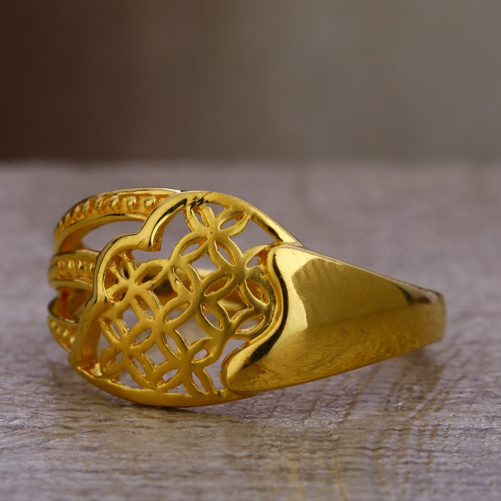 916 Gold Women's  Exclusive Plain Ring LPR398