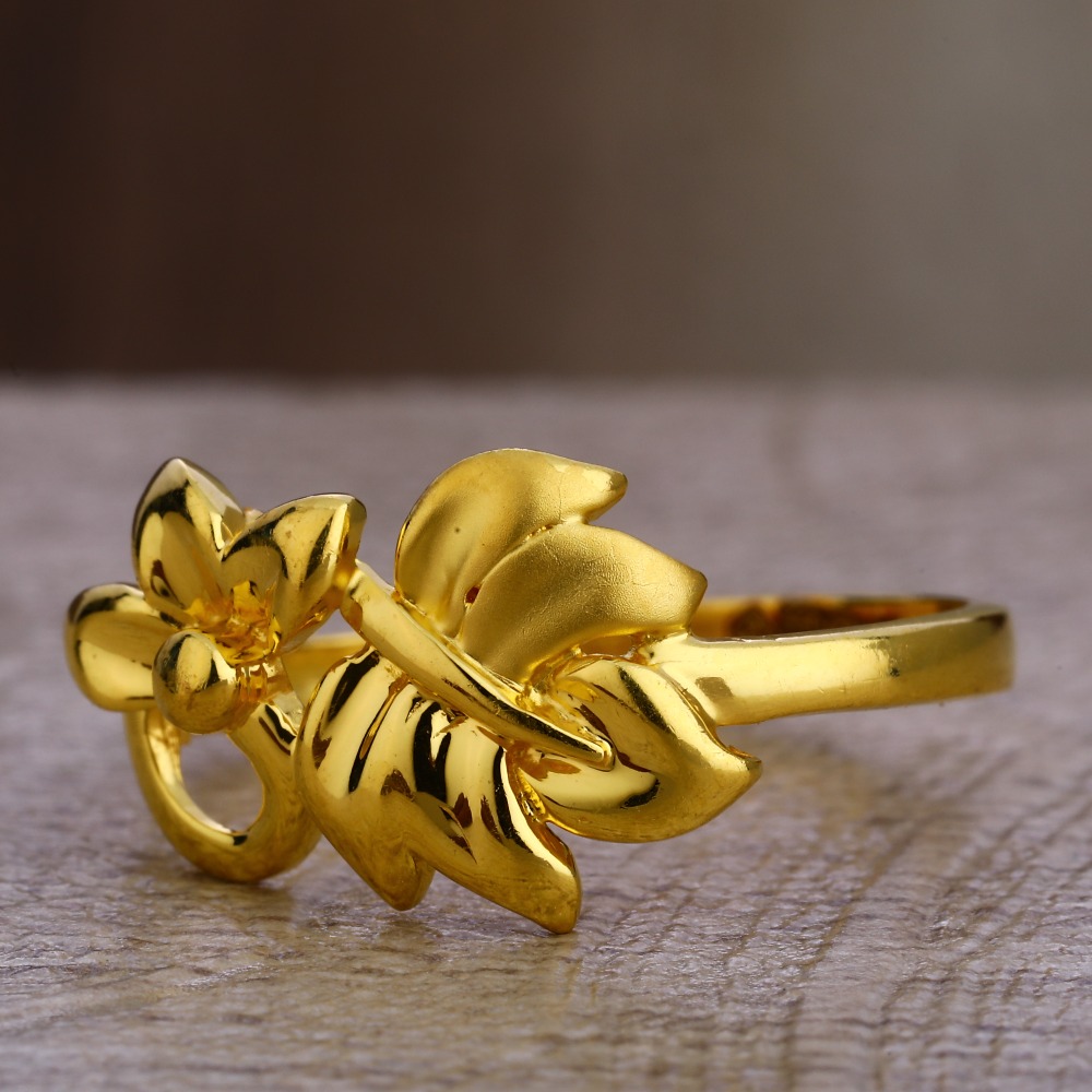 916 Gold Ladies Hallmark Stylish Plain Ring LPR394