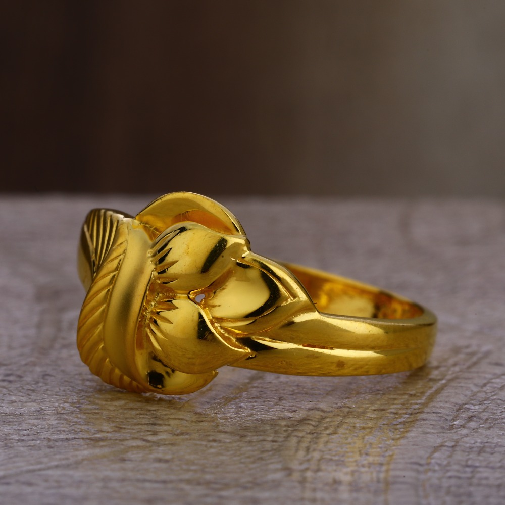 916 Gold Ladies Hallmark Delicate Plain Ring LPR390