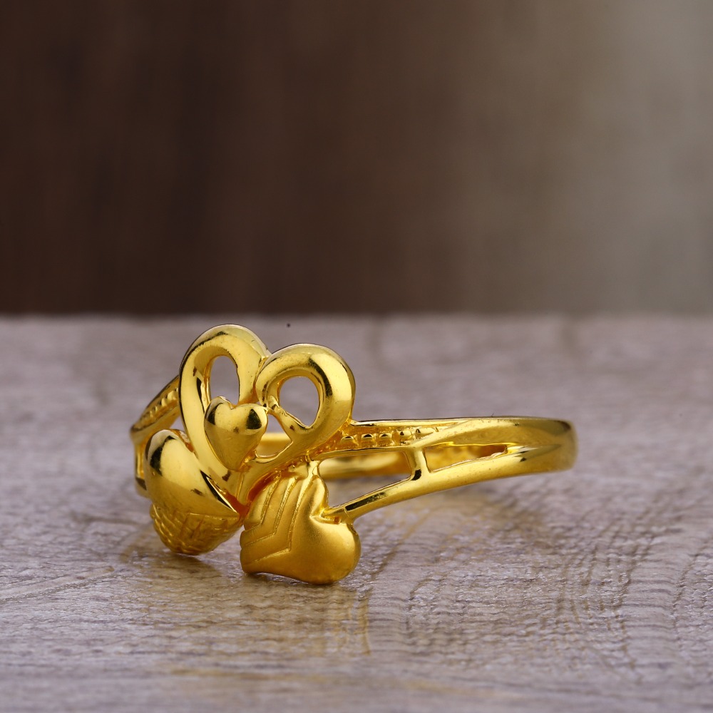 916 Gold Ladies Hallmark Designer Plain Ring LPR389