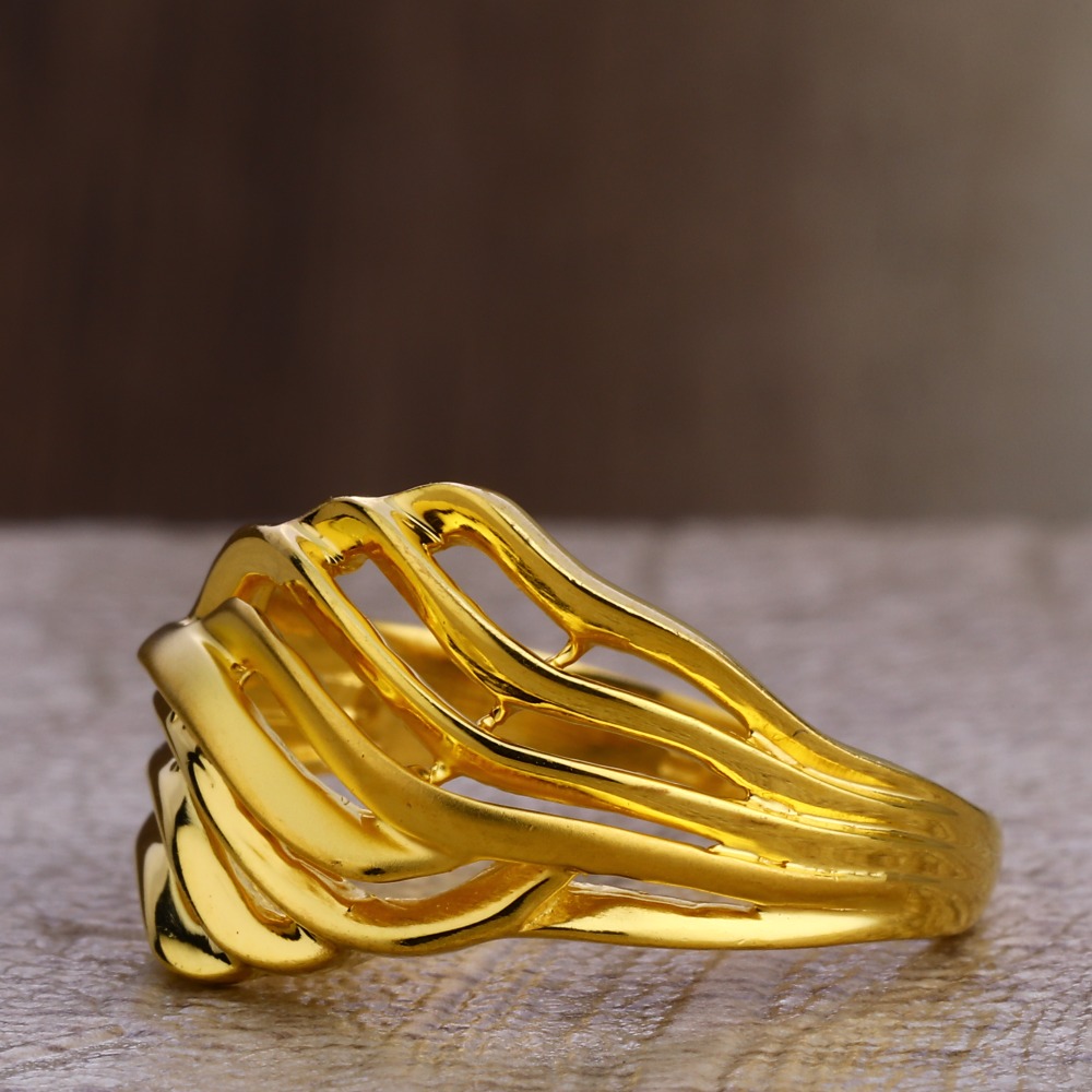 916 Gold Ladies Fancy Plain Ring LPR384