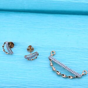 750 Rose Gold CZ  Stylish Pendant  Set RMPN96