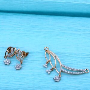 750 Rose Gold CZ  Gorgeous Pendant  Set RMPN95