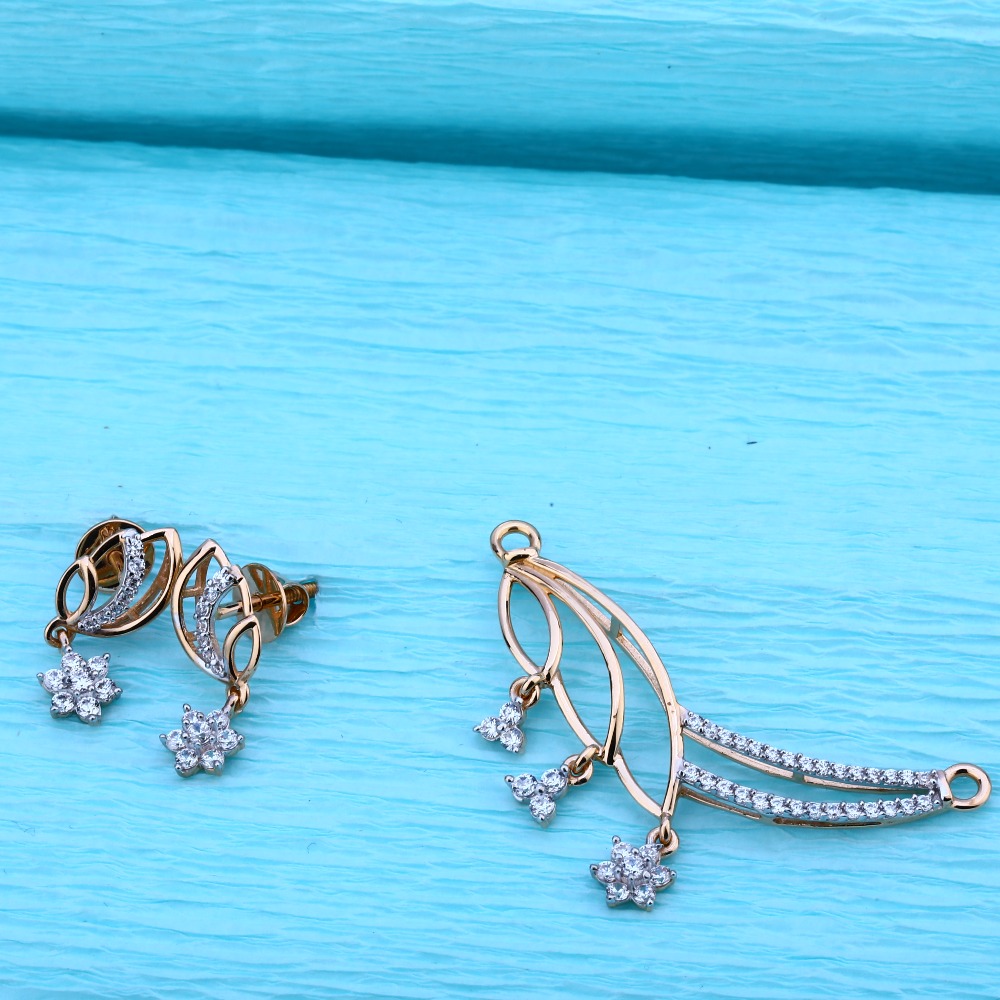 750 Rose Gold CZ  Gorgeous Pendant  Set RMPN95