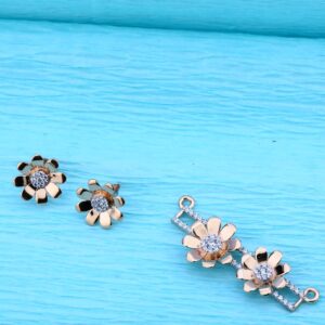 750 Rose Gold CZ Fancy Pendant  Set RMPN94