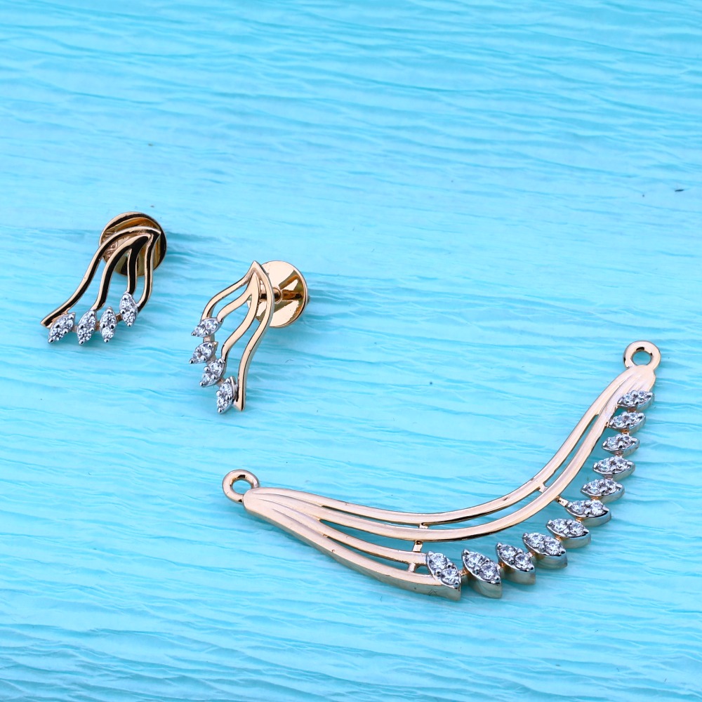 750 Rose Gold CZ eXCLUSIVE Pendant  Set RMPN93