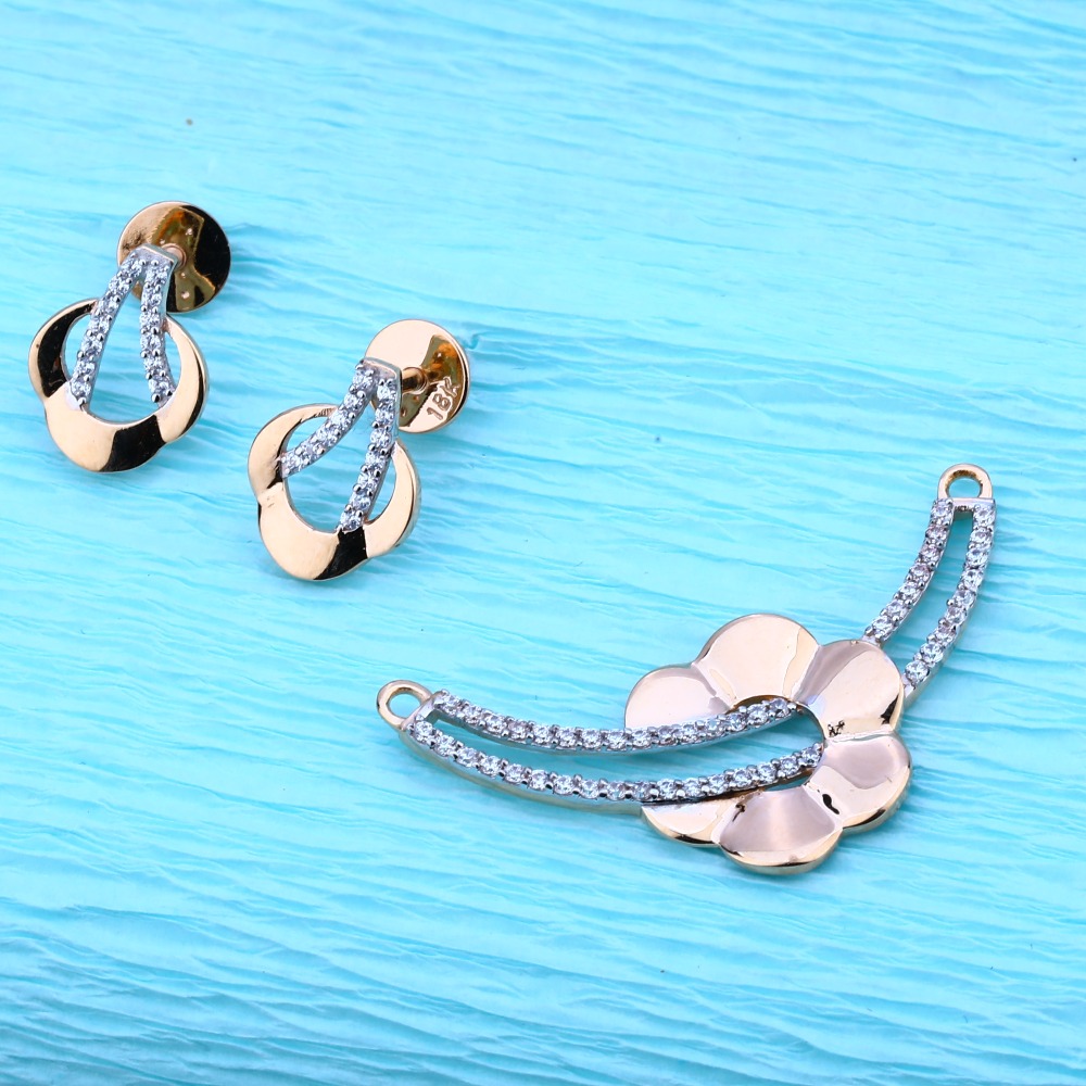 750 Rose Gold CZ Delicate Pendant RMPN91