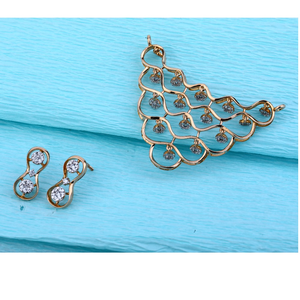 750 Rose Gold Exclusive Ladies Pendant Set RMPN67