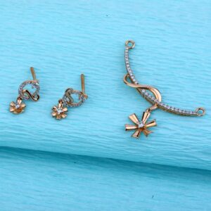 750 rose gold classic ladies pendant set rmpn66