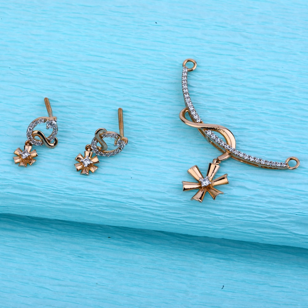 750 rose gold classic ladies pendant set rmpn66