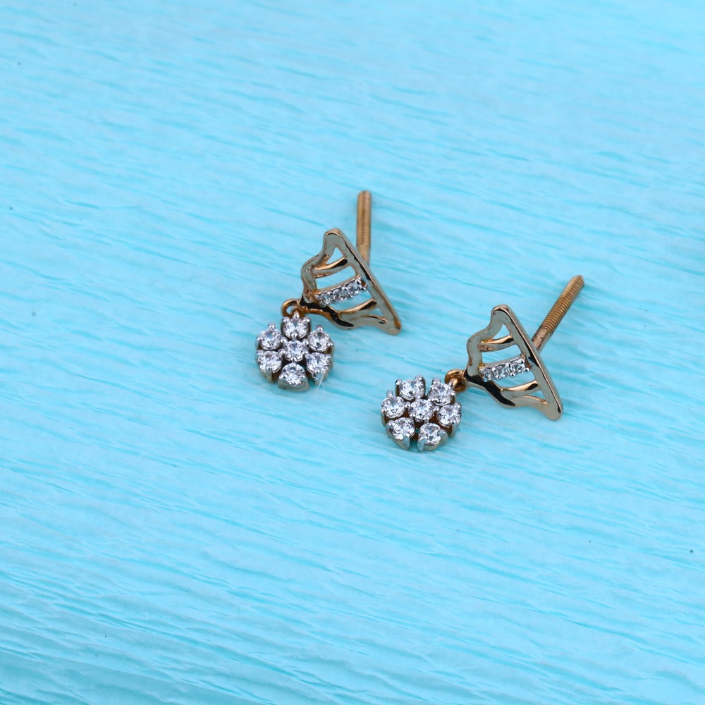 750 Rose Gold Cz Hallmark Stylish Pendant Set RMPN62 - Image 2