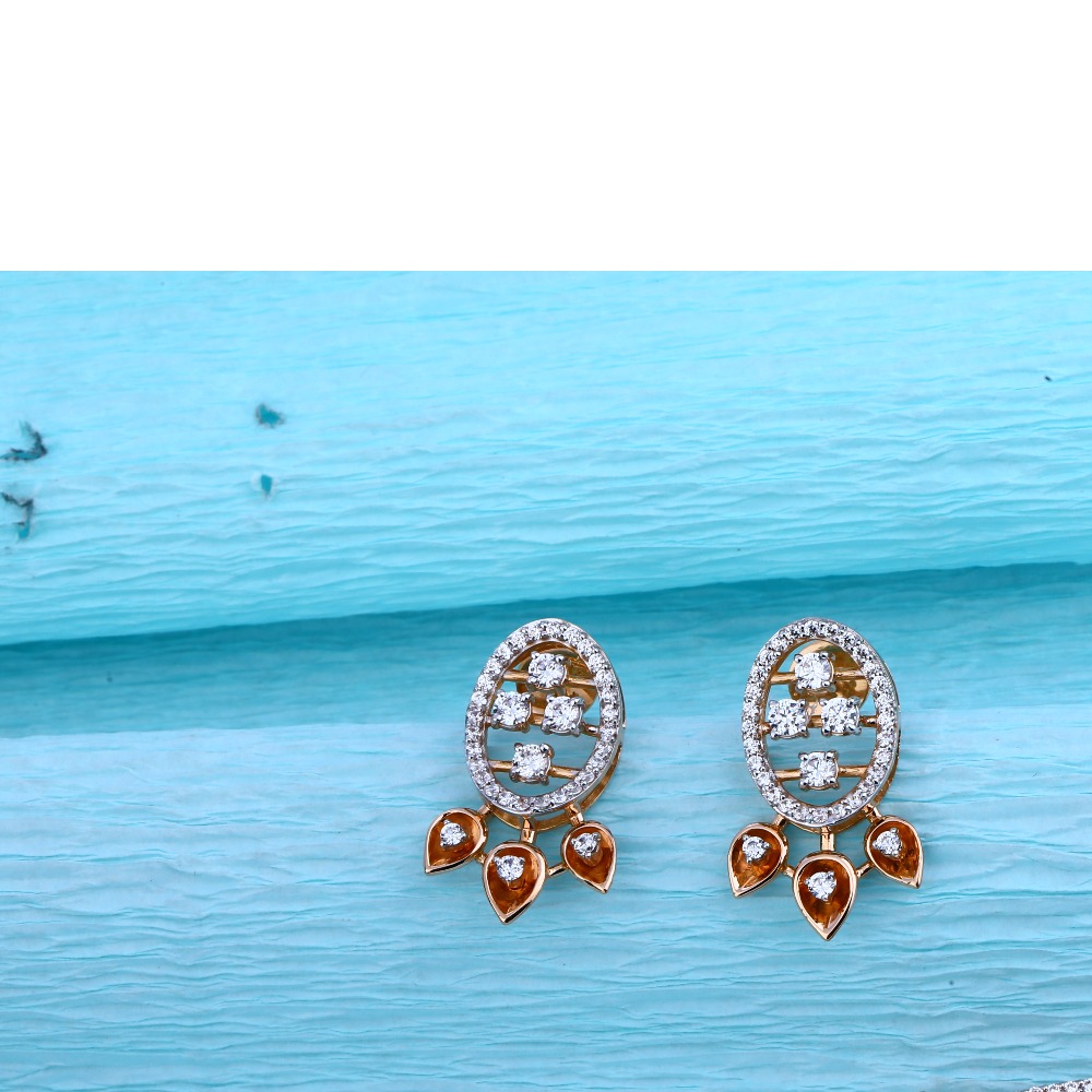 750 Rose Gold Cz Hallmark Designer Pendant Set RMPN59 - Image 2